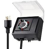 SURAIELEC Mechanical Pool Timer for Above Ground Pool, L5-20R Twist-Lock | 20A 125V 1HP Plug-in Pool Timer, 24-Hour Daily Cycle Schedule, Up to 3 Daily Settings, Outdoor Timer for Pool Pump and Light