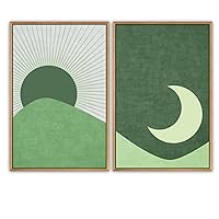 SIGNWIN 2 Piece Framed Canvas Wall Art Minimalism Abstract Style Canvas Prints Home Artwork Decoration for Living Room,Bedroom - 16