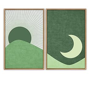 SIGNWIN 2 Piece Framed Canvas Wall Art Minimalism...