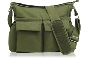 SOGOYFLA High Density Canvas Messenger Bag for Men/Women, 15” Large Crossbody Shoulder Bag Tote Bag for College/Travel/Work Daily Use