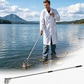 Telescopic Water Sampler Dipper, 3.6FT-9.6FT Sampler Rod with Two Non-Slip Grips &amp; Hook, 500ml Pendulum Beaker Sampler, Stainless Steel Water Sampling Pole for Lab &amp; Field
