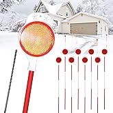 Driveway Markers Reflectors, 8-pack High Visibility Reflective Snow Stakes for Driveway Entrance, Easy Install Drill Bit, Double Sided Reflectors on Poles 48 inch, Yard Winter Stick for Snowplow, Road