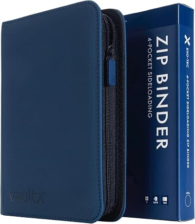 Vault X 4 Pocket Trading Card Zip Binder Blue 160 Cards Exo-Tec