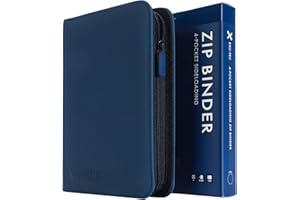 Vault X 4 Pocket Trading Card Zip Binder, 160 cards, Premium Exo-Tec Album Material, 20 Side-Loading Pages, Folder for Collectible Card Games, Sports, TCG (Blue)