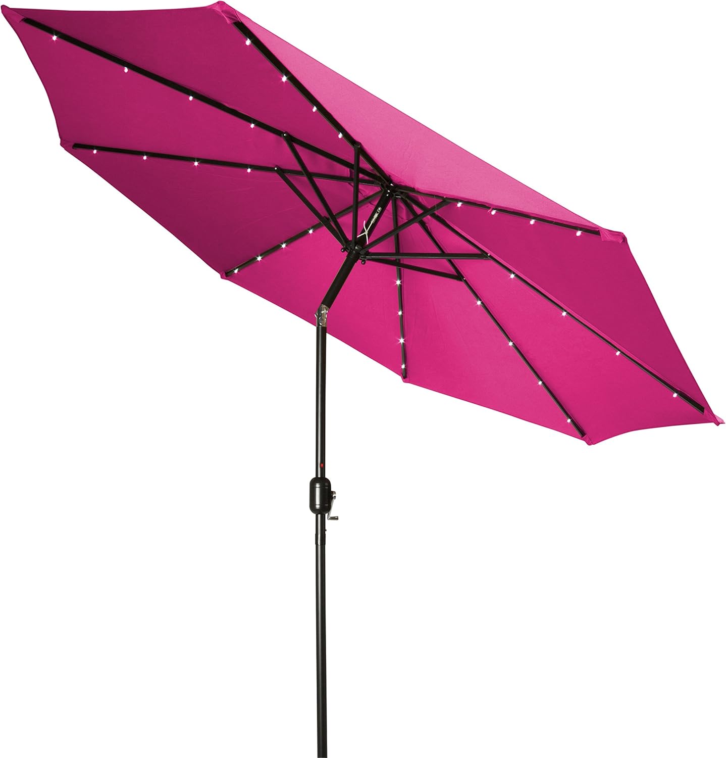 Amazon Com Trademark Innovations Deluxe Solar Powered Led Lighted Patio Umbrella 9 Pink Garden Outdoor