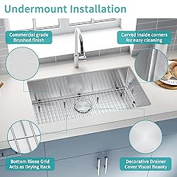 ATTOP 32 Inch Undermount Single Bowl