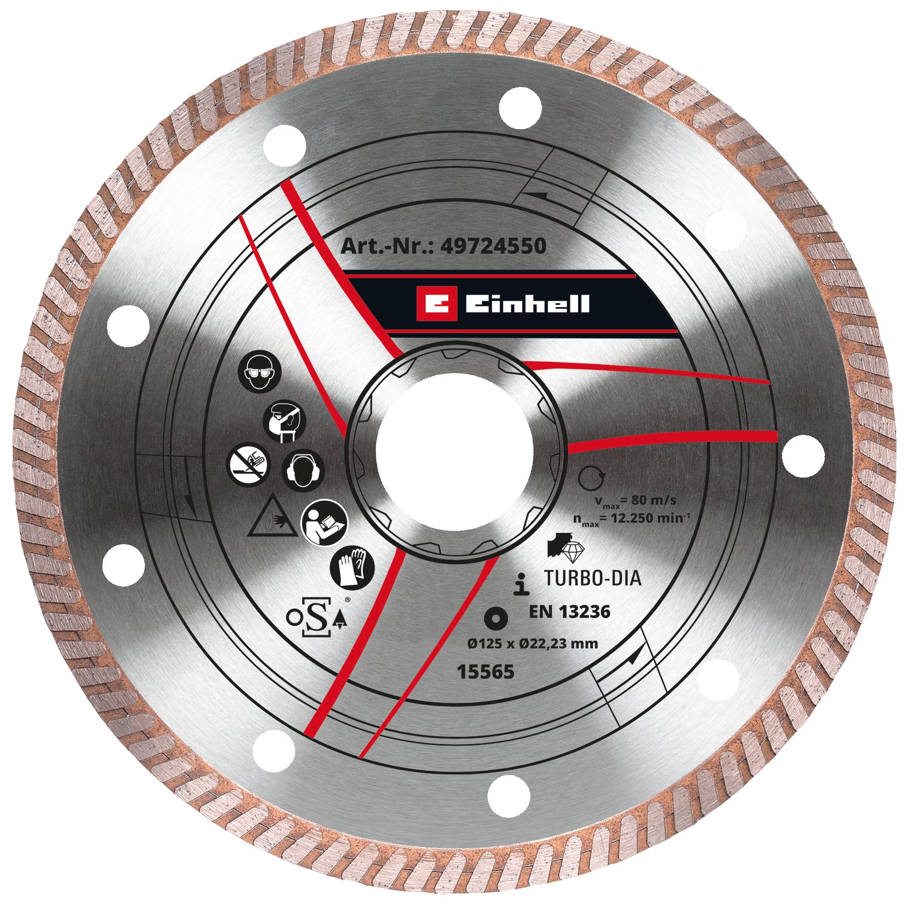 kwb by Einhell 49724550 Diamond Cutting Disc Thin 125 x 1.2 mm Angle Grinder Accessories