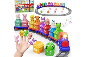 Train Set Toddler Learning Toys for 1 2 3 4 Year Old Boy Girl - Montessori Electric Train Set with Counting Matching & Sortin