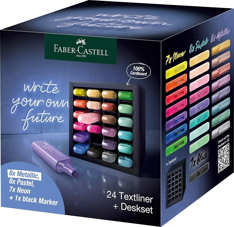 - Textmarker Set, 24 Marker im Desk Organizer