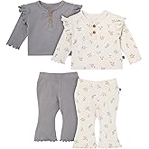 Modern Moments by Gerber baby-girls 4-pack Henley Top and Pants Set
