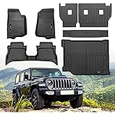Yonugli Custom Floor Mats & Cargo Trunk Liner for 2021-2025 2026 Jeep Wrangler JL 4XE Hybrid Accessories All Weather TPE Rubber Protection Mat (for 2021-2026 Jeep Wrangler 4XE Full Set)