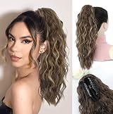 Fine Plus 18 Inch Ponytail Extension Claw Curly Wavy Synthetic Hair