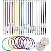 Mini Skater 24PCS 4 Inches Assorted Colored Stainless Steel Wire keychain key ring Cable Ring(Random Color)