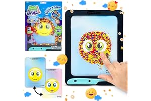 SKY CASTLE DoodleJamz JellyPics — Squishy Drawing Pads Filled with Non-Toxic Sensory Beads and Gel – No-Mess Fidget Art – ASMR – Re-usable to Make Endless Artistic Creations (Red, Purple, Yellow Beads)