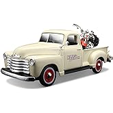 Maisto Harley-Davidson 2001 FLSTS Heritage Springer &amp; 1950 Chevy 3100 Diecast Vehicle (1:24 Scale)
