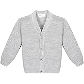 Lilax Baby Boys Basic Long Sleeve V-Neck Classic Knit Cardigan Sweater