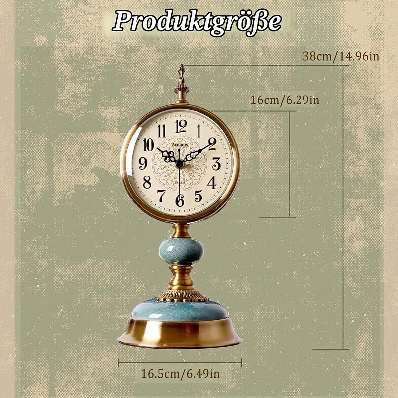 Vintage Tischuhr, Vintage Standuhr, Antik Silent tischuhr für Wohnzimmer — Foto 3 von 6