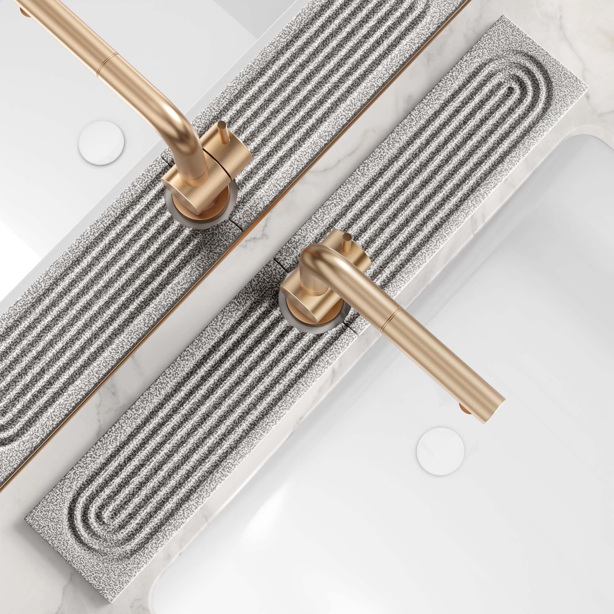 Photo 1 of Stone Kitchen Sink Faucet Mat, Premium Upgraded Diatomite Drying Stone Mat & Sink Protector Splash Guard - Prevent Moisture Drying Stone Tray for Kitchen Counter (23.6" x 3.9", Dishwasher Safe)