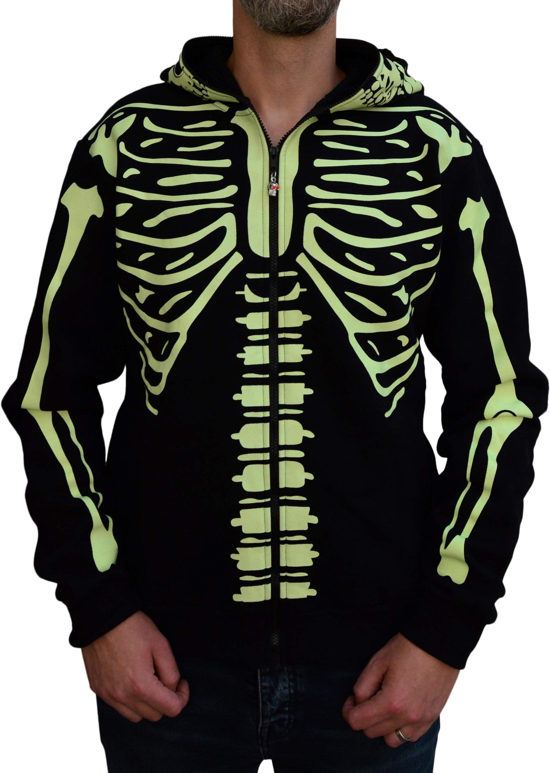 Banned Glow in The Dark Men's Skeleton Hoody