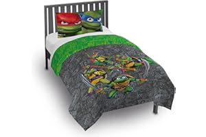 Jay Franco Teenage Mutant Ninja Turtles Kids 2 Piece Grey Reversible Comforter and Pillowcase Bedding Set, Twin/Full, 72" (W)