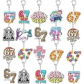 Jaskgom Six Seven Acrylic Keychain Funny 6 7 Party Favors Number Funny Six Seven Gifts Donut Ice Cream Baseball Meme 6 7 Elf Santa Christmas Gifts