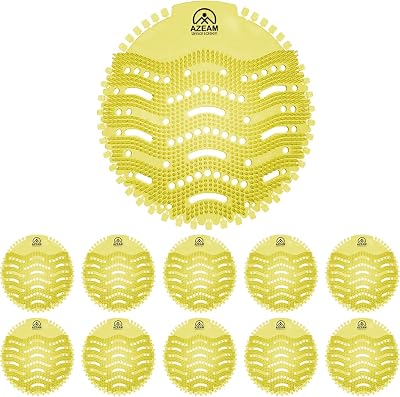 AZEAM Urinal Screens Deodorizer 10 Pack Lemon Scent Anti Splash Mats