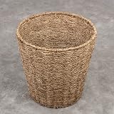 Woodluv Round Seagrass Waste Paper Bin E01-120 Stylish Eco Basket view 3