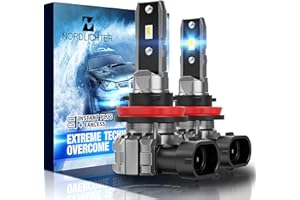 N NORDLICHTER H11 Bulbs, H11 Fog Light 300% Brightness 1:1 Mini Size 6500K Xenon White Fanless Wireless Bulbs for Car (Pack of 2)