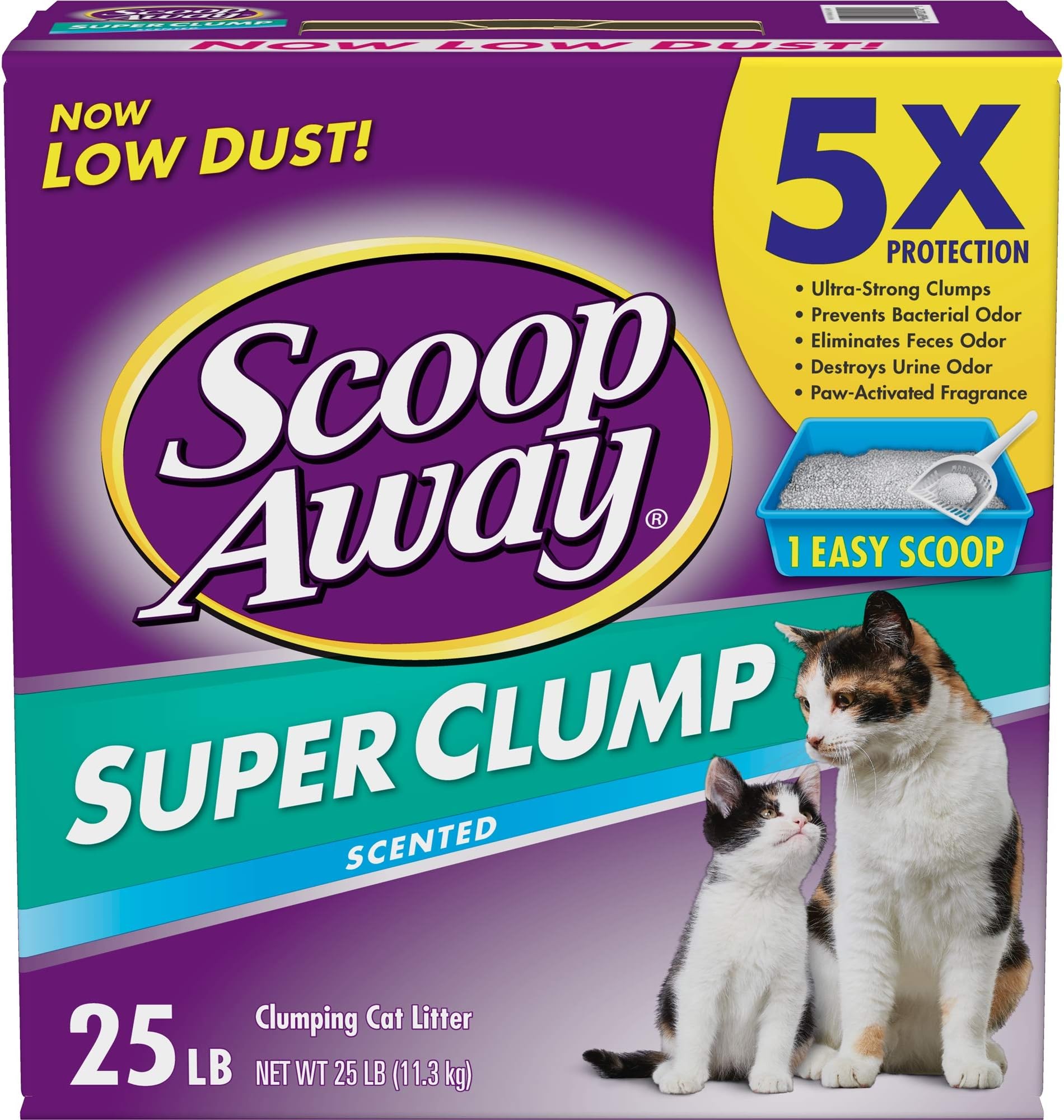 Scoop Away Super Clump with Ammonia Shield, Scented Cat Litter, 25 lbs