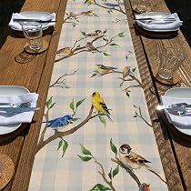 Amazon.com: Seliem Spring Birds Tree Branches Table Runner ...