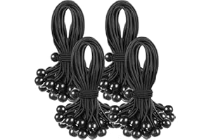 Wowangce 100 Pcs Ball Bungee Cords 9 Inch Bulk Bungee Balls Heavy Duty Outdoor Indoor for Shelter Camping Canopy Cargo Tents Poles (Black White)