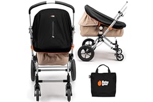 Baby Uma Stroller Sun Shade Cover - UPF 50+ Bassinet Stroller Cover, Baby Sun Protection, Breathable Blackout Mesh Baby Sun Shade, Stroller Shade Cover with Zip-up Window, 0-6 Months (+Travel Bag)