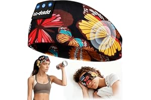 LC-dolida Sleep Headphones Headband Bluetooth 5.4, Sports Headband Earphones Wireless with Speaker Microphone USB C for Women Sleeping Gift Workout Jogging Yoga Insomnia Travel Meditation, Butterfly