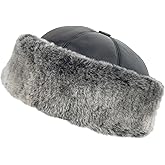 Zessano Leather Winter Fur Hat - Unisex Shearling 100% Leather Sheepskin Hats for Men Women