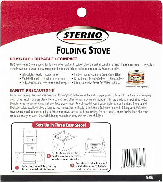 sterno outdoor folding camp stove