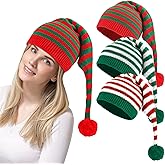 Arcimatto 3 PCS Christmas Knitted Santa Hats for Women Kids Girl, Family Funny Beanie Hats Crochet Xmas Party Skull Caps Warm