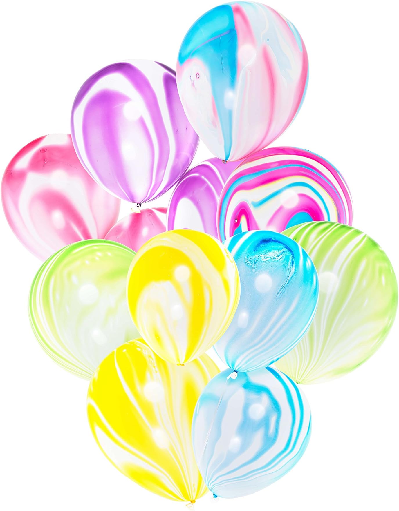 LAttLiv Marble Unicorn Balloons (30 Piece), Multicolour, 12 Inches