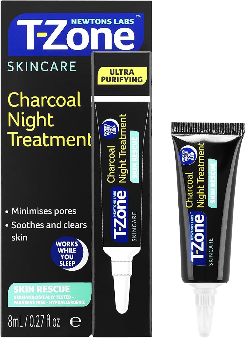 Newtons Labs T-Zone Charcoal Night Treatment 8ml Pore Minimiser Skin Clarity
