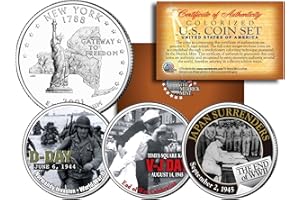 MERRICK MINT World WAR II 3-Coin Set NY Statehood US Quarters * D-Day * V-J Day * End of WWII