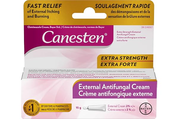 Canesten® Extra Strength External Antifungal Cream for Yeast Infection, Fast Relief from Itching and Burning, 15g