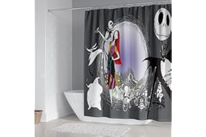 DDS-DUDES Christmas Shower Curtain Kids Bathroom Halloween Decor with 12 Curtain Hooks for Bathroom, Waterproof 71 x 71 inch (SC-26)