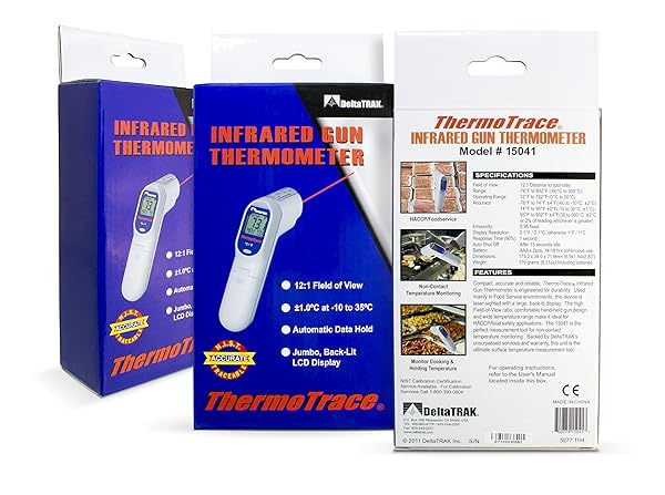 DELTATRAK 15041 THERMOTRACE INFRARED GUN THERMOMETER WITH LASER 12:1