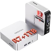 GEEKOM A8 Mini PC, Ryzen 7 8745HS, 16GB DDR5 Upgradeable RAM, 1TB SSD | Creator&amp;Office Agentic AI Mini PC, USB4, Up to 128GB RAM, Quad 4K, 8K, WiFi 6E, SD Card Slot, Business Ready, 3-Year Coverage