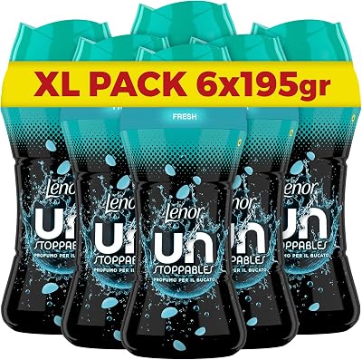 Profumatore Bucato Lavatrice Perle Profumate, Unstoppables Fresh, Maxi Formato 6 x 195g, Intensificatore Di Profumo