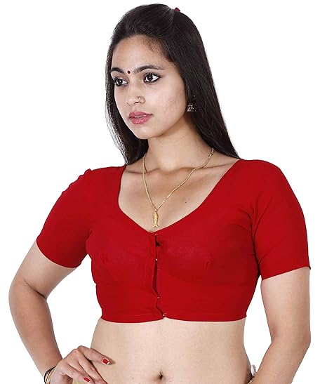 Women's Stitched Readymade 2by2 blouse,Color Red