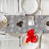 VALICLUD Silver Christmas Table Runner 275x28CM Snowflake Design view 9