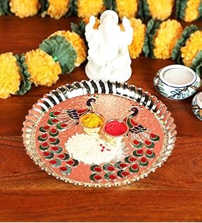 Amazon Com Vedic Vaani Elegant Decorative Puja Rakhi Thali Set