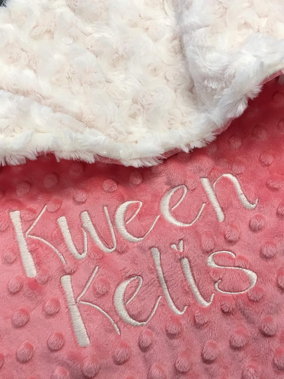 Baby Blanket, Personalized Blanket, Ivory Rose cuddle and