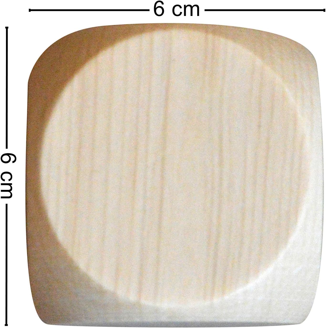 Wooden World Wood Dice, 60mm, Hexahedron, GAME_DICE, Unpainted, Wood, 60 mm - Image 3