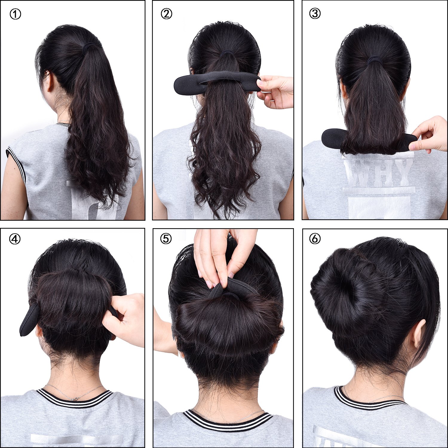 6 Pieces Hair Bun Makers Upgraded Hair Holder Sponge Clips Hair